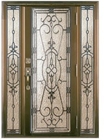 Wrought Iron Glass Front Door With Iron For Park Antirusting