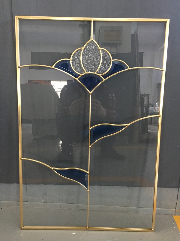 7.5MM 1.2M Encapsulating Double Glazed Stained Glass Door Dampproof