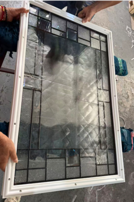 Özel dekoratif cam giriş kapıları için çerçeve ile